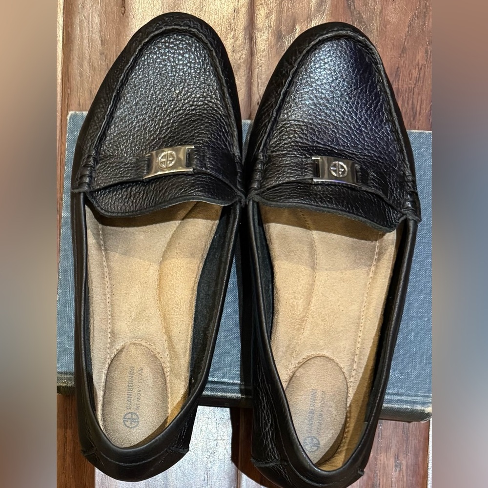 Giani Bernini Leather Loafers Black Comfort Slip On Size 9 - Picture 4 of 7